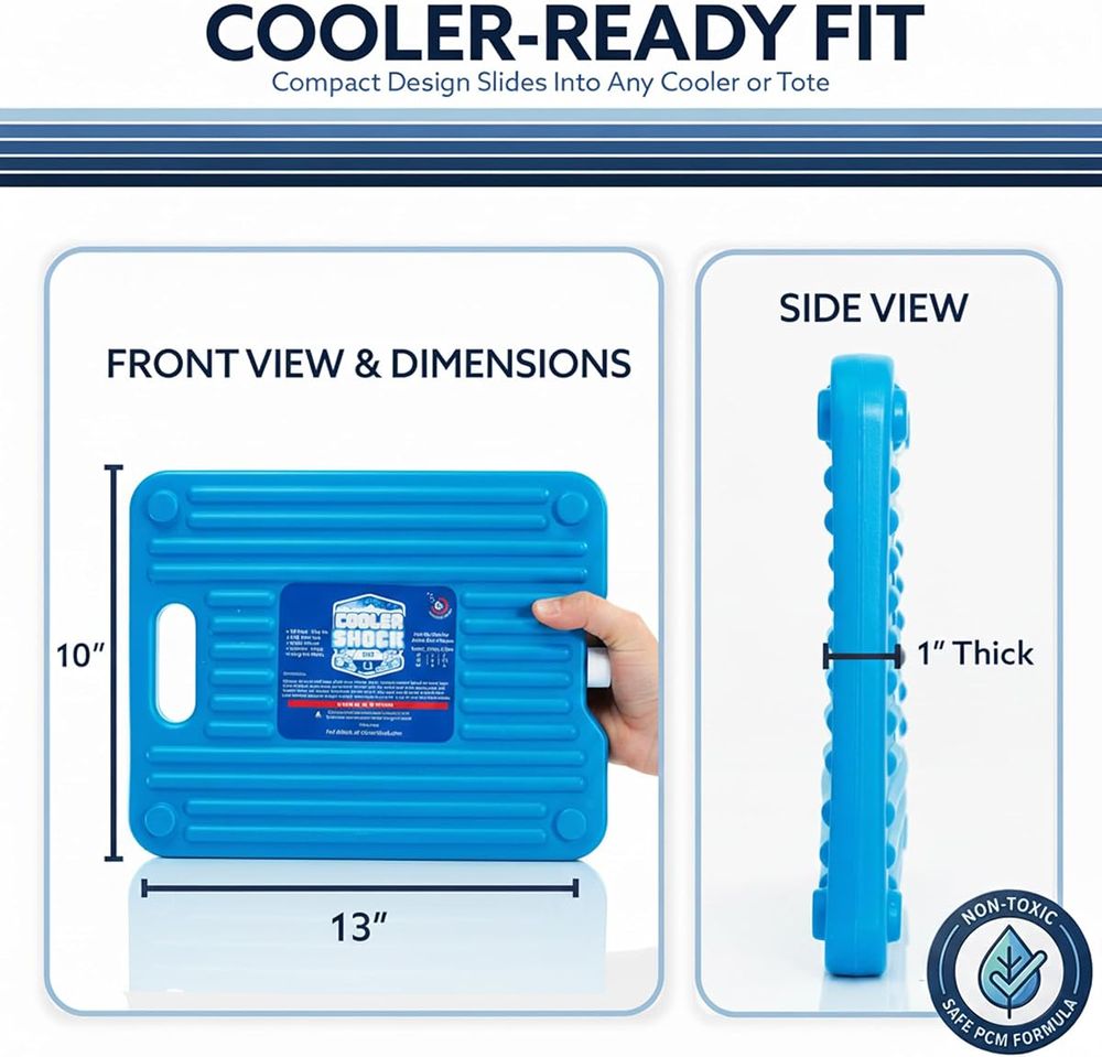 Cooler Shock Hard Case Ice Packs, Clear, 2 Pack — view 3