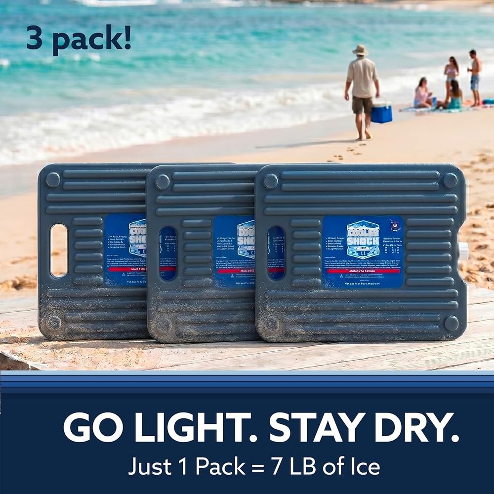 Cooler Shock Hard Case Ice Packs, Gray, 3 Pack — view 5