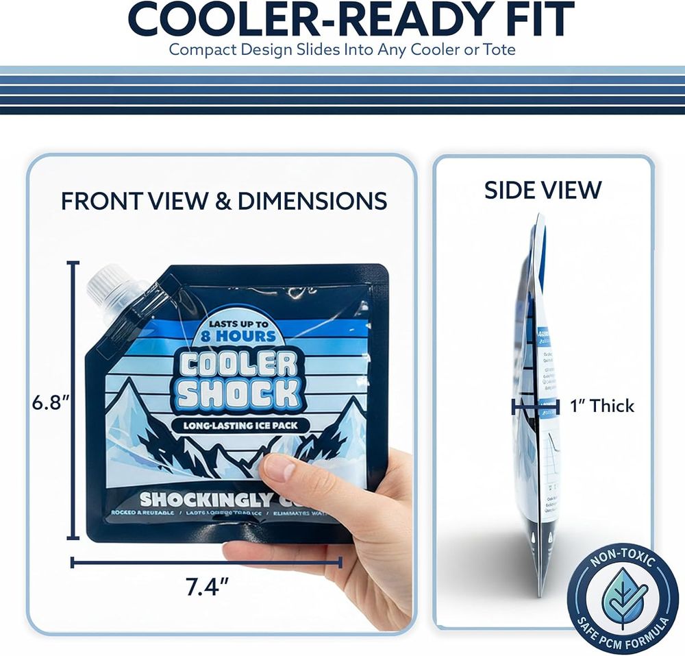 Cooler Shock Lunch Box Ice Packs, 6.5" x 7.5", 5 Pack — view 3