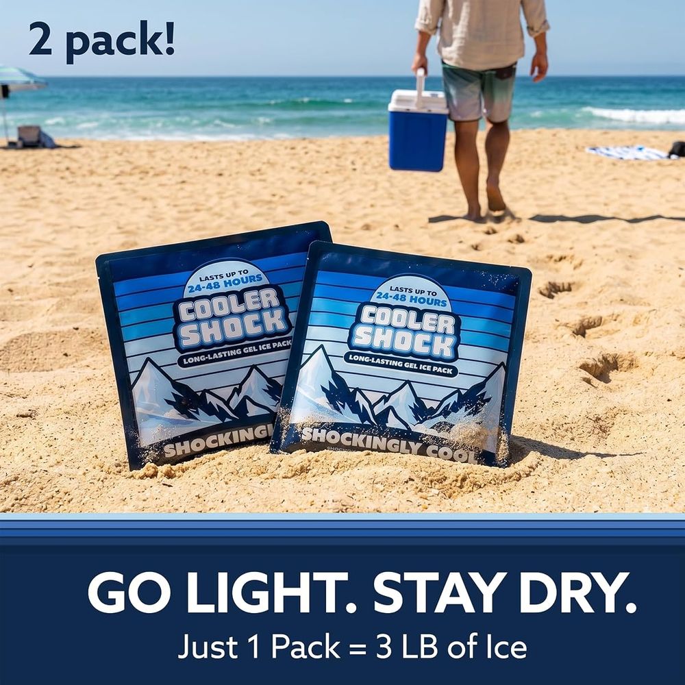Cooler Shock Prefilled Gel Ice Packs, Medium 10" x 10", 2 Pack — view 5