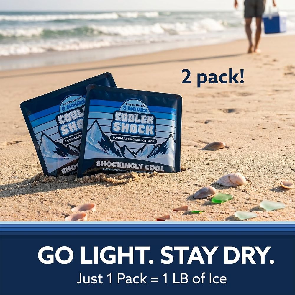 Cooler Shock Prefilled Gel Ice Packs, Small 6.8" x 7.4", 2 Pack — view 5